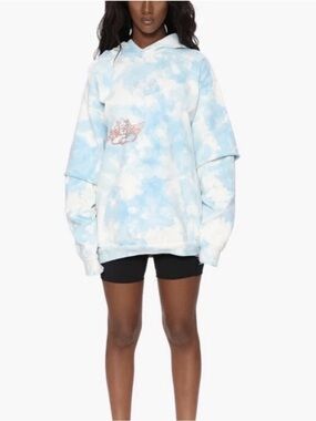 Boys Lie LE Tie Dye Twofer Remix Sweatshirt OSFA Embellished Rhinestone SOLD OUT